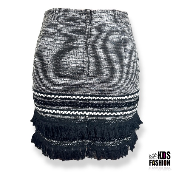 H&M Fringe Tweed Shimmer Pencil Skirt 8 - Picture 4 of 11